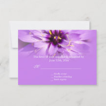 Elegante, mooie paarse bloem bruiloft RSVP kaarten