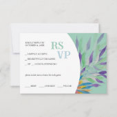 Elegante mooie Paarse bloemige Waterverf RSVP Kaartje (Voorkant)