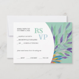 Elegante mooie Paarse bloemige Waterverf RSVP Kaartje