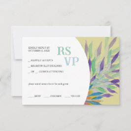 Elegante mooie Paarse bloemige Waterverf RSVP Kaartje
