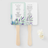 Elegante mooie Paarse Boho Waterverf Handwaaier (Voorkant en achterkant)