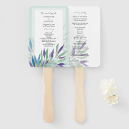 Elegante Mooie Paarse Boho Waterverf Handwaaier