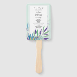 Elegante mooie Paarse Boho Waterverf Handwaaier