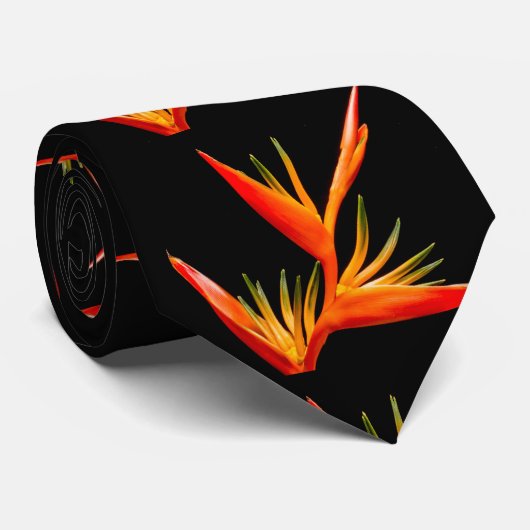 Elegante, mooie, Paradijsvogel bloem Stropdas (Opgerold)