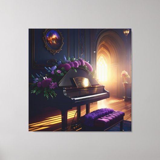 Elegante mooie pracht piano kamer canvas afdruk (Voorkant)