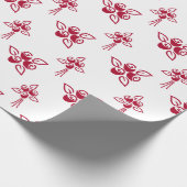 Elegante mooie rode rozen bloemenpatroon cadeaupapier (Hoek)