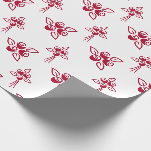 Elegante mooie rode rozen bloemenpatroon cadeaupapier (Hoek)