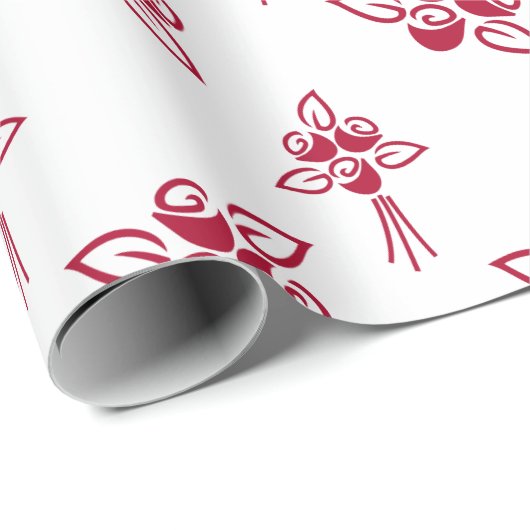 Elegante mooie rode rozen bloemenpatroon cadeaupapier (Rol Hoek)