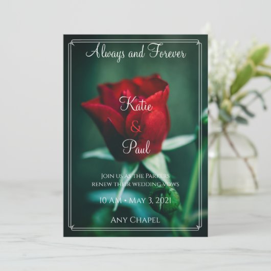 Elegante mooie Roos bruiloft uitnodiging (Staand voorkant)