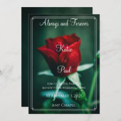 Elegante mooie Roos bruiloft uitnodiging (Voorkant / Achterkant)