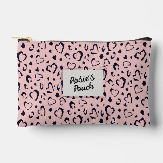 Elegante Mooie Roze Hart Naam gepersonaliseerd Etui (Voorkant)