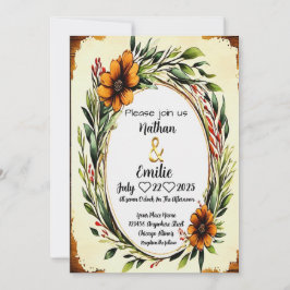 Elegante mooie rustieke sinaasappels bloemetjes Ui Kaart