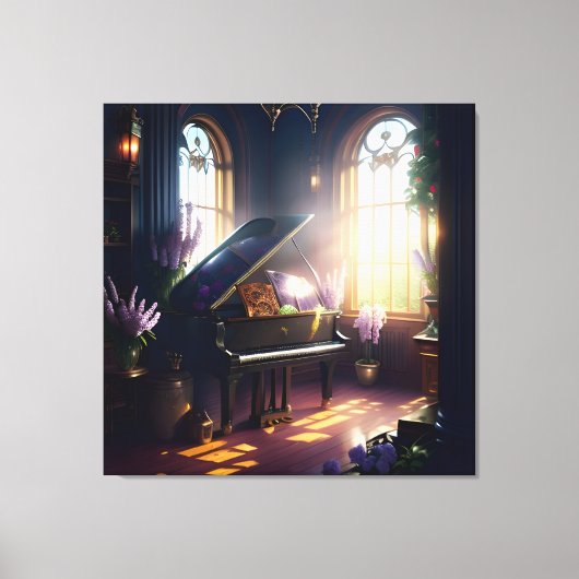Elegante Mooie Splendor Piano Kamer 3 Canvas Afdruk (Voorkant)