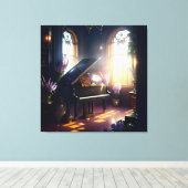 Elegante Mooie Splendor Piano Kamer 3 Canvas Afdruk (Insitu (Houten vloer))