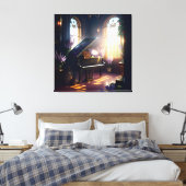 Elegante Mooie Splendor Piano Kamer 3 Canvas Afdruk (Insitu (Slaapkamer))