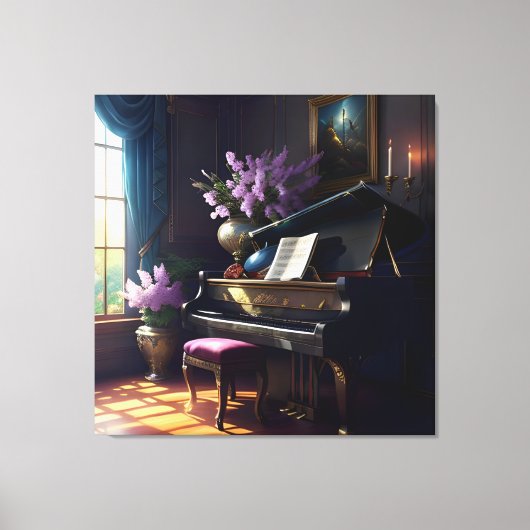 Elegante Mooie Splendor Piano Kamer 6 Canvas Afdruk (Voorkant)