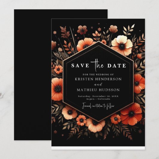 Elegante mooie Terracotta bruiloft Save The Date (Voorkant / Achterkant)