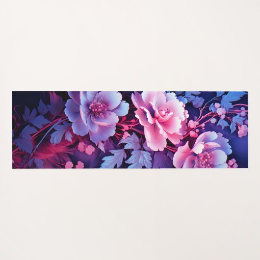 Elegante mooie violette bloemen yogamat (Achterkant (horizontaal))
