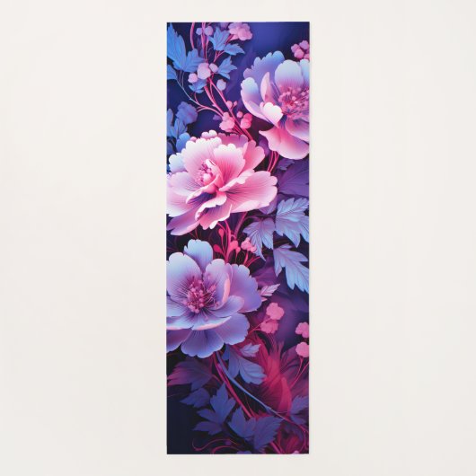 Elegante mooie violette bloemen yogamat (Achterkant)