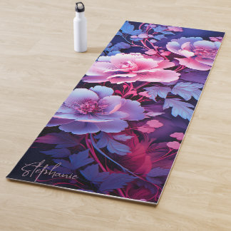 Elegante mooie violette bloemen yogamat