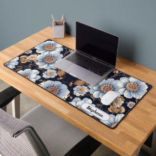 Elegante mooie witte bloemen bureaumat
