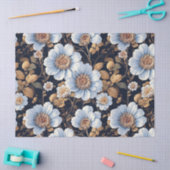 Elegante mooie witte bloemen decoupage tissuepapier (Craft)