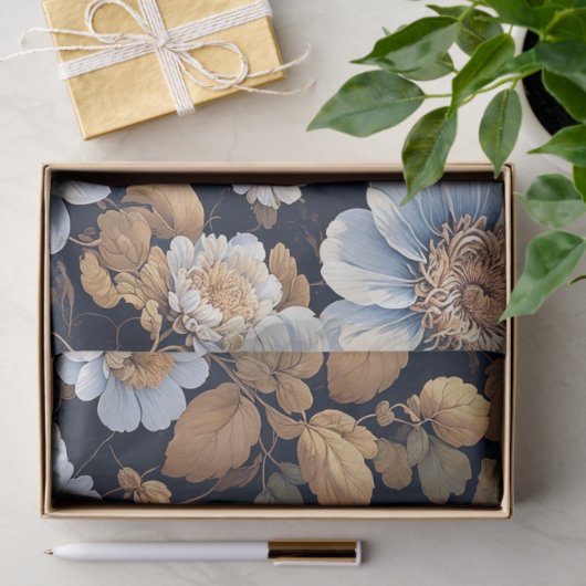 Elegante mooie witte bloemen decoupage tissuepapier (Geschenk)