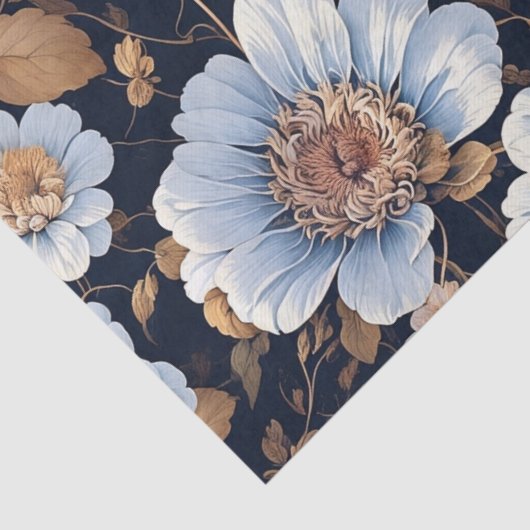 Elegante mooie witte bloemen decoupage tissuepapier (Detail)