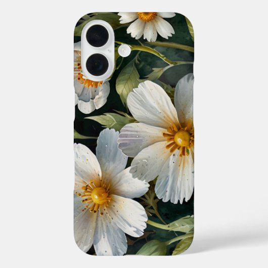 Elegante Mooie Witte Bloemen Waterverf Chic Case-Mate iPhone Case (Achterkant)