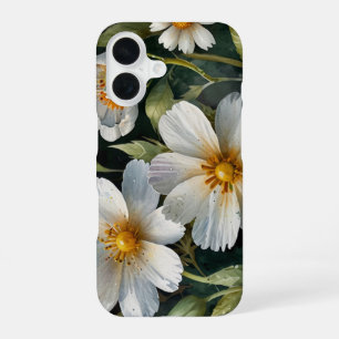 Elegante Mooie Witte Bloemen Waterverf Chic iPhone 16 Hoesje