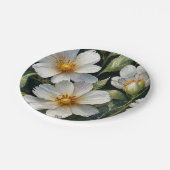 Elegante mooie witte bloemen Waterverf Chic Papieren Bordje (Gekanteld)