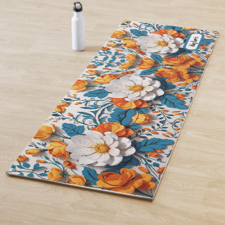 Elegante mooie witte Sinaasappels bloemen Yogamat
