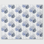 Elegante mooie zwaan in Indigo Blue Waterverf Cadeaupapier (Vlak)