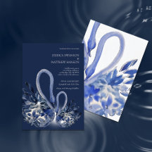 Elegante Mooie Zwaan in Marineblauwe Trouwjurk