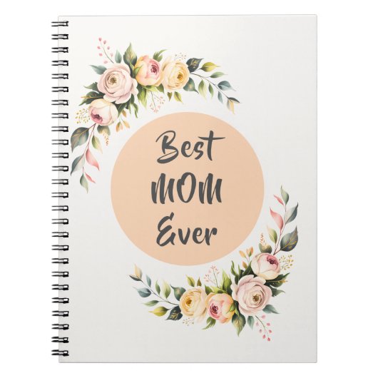 Elegante Mooiste Moeder Ooit Bloem Notebook Notitieboek (Voorkant)