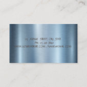 Elegante Moon Lotus Blue Metallic Visitekaartje (Achterkant)