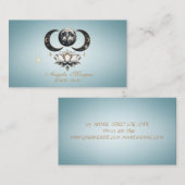 Elegante Moon Lotus Blue Visitekaartje (Voorkant / Achterkant)