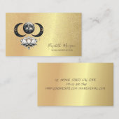 Elegante Moon Lotus Gold Confetti Yoga Visitekaartje (Voorkant / Achterkant)