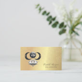 Elegante Moon Lotus Gold Confetti Yoga Visitekaartje (Staand voorkant)