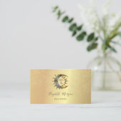 Elegante Moon Sun Gold Confetti Yoga Studio Visitekaartje (Staand voorkant)