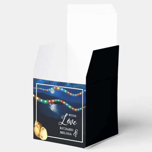 Elegante Moonlit Beach bruiloft Bedankdoosjes (Geopend)