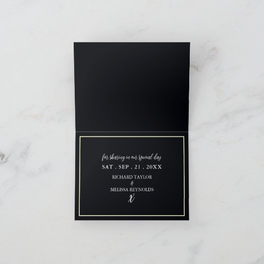 Elegante Moonlit Beach bruiloft Bedankkaart (Binnen)