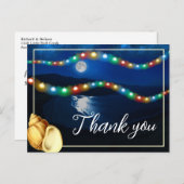 Elegante Moonlit Beach bruiloft dank u Briefkaart (Voorkant / Achterkant)