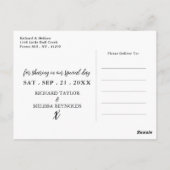 Elegante Moonlit Beach bruiloft dank u Briefkaart (Achterkant)