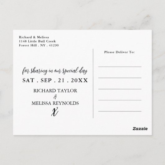 Elegante Moonlit Beach bruiloft dank u Briefkaart (Achterkant)