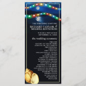 Elegante Moonlit Beach bruiloft Programmakaart (Voorkant)