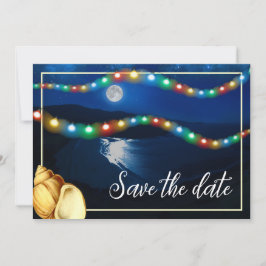 Elegante Moonlit Beach bruiloft Save The Date