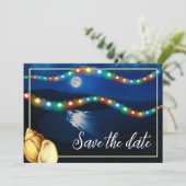 Elegante Moonlit Beach bruiloft Save The Date (Staand voorkant)