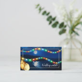 Elegante Moonlit Strand Bruiloft Website Informatiekaartje (Staand voorkant)