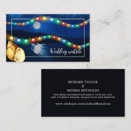 Elegante Moonlit Strand Bruiloft Website Informatiekaartje